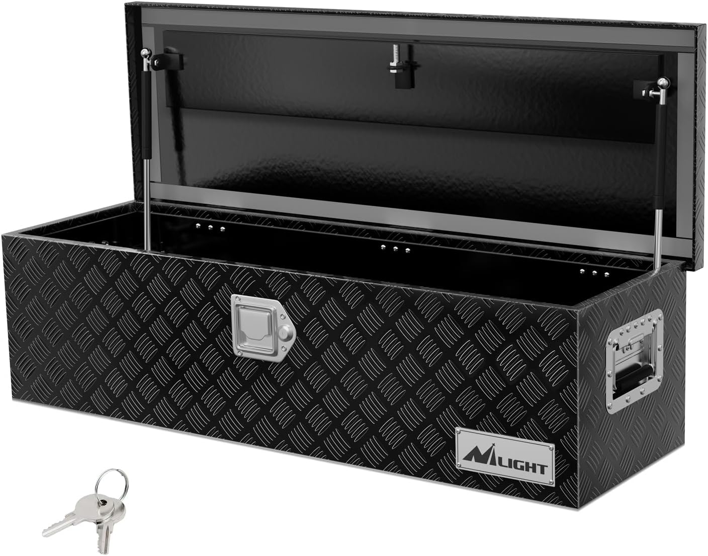 Nilight 39 Inch Truck Tool Box Heavy Duty Aluminum Stripes Plated Pick Up Truck Bed Toolboxes 39