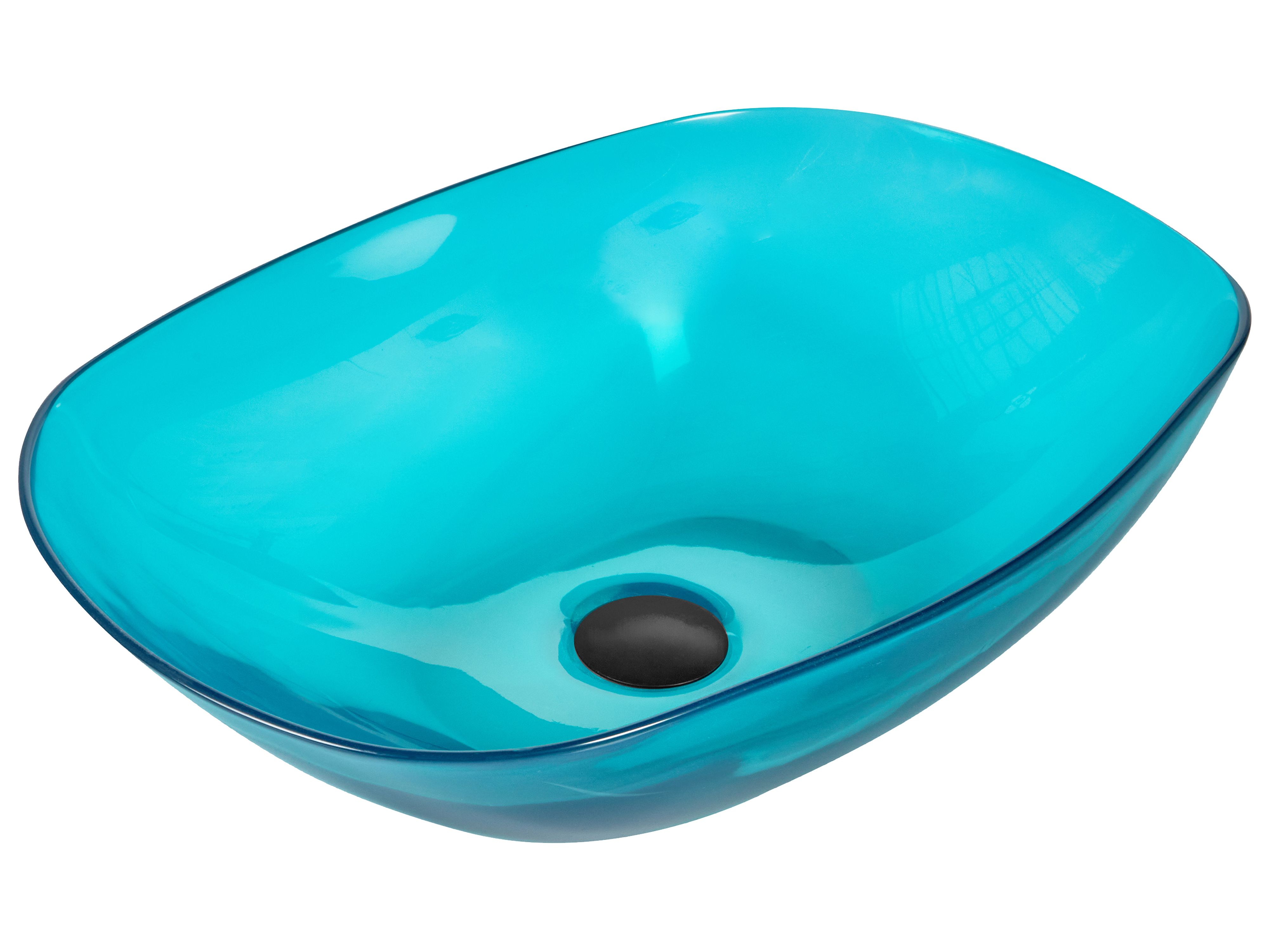 Countertop Basin MOENGO 540 x 360 mm Solid Surface Turquoise