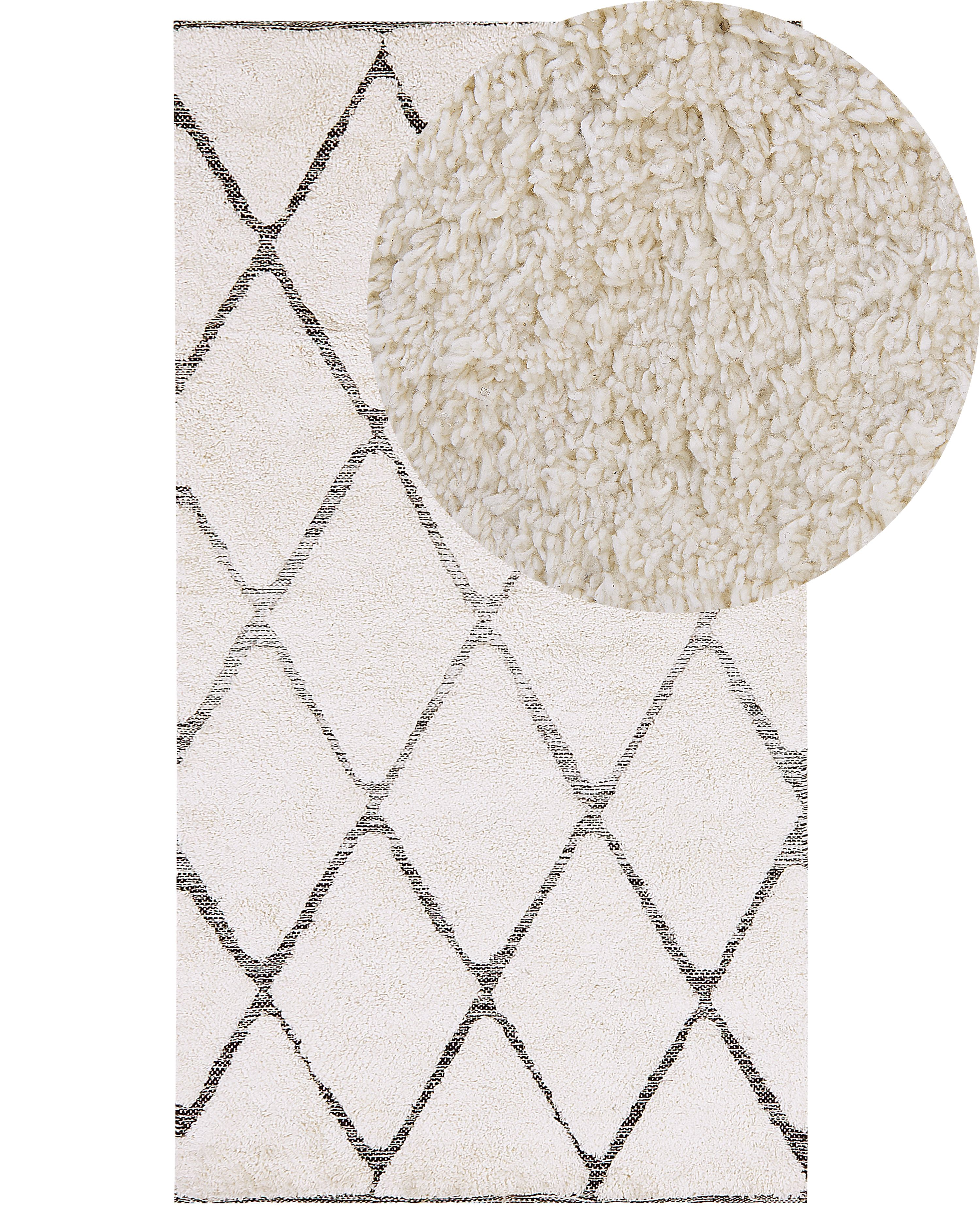 Rug PENDIK Light Beige 80 x 150 cm Cotton