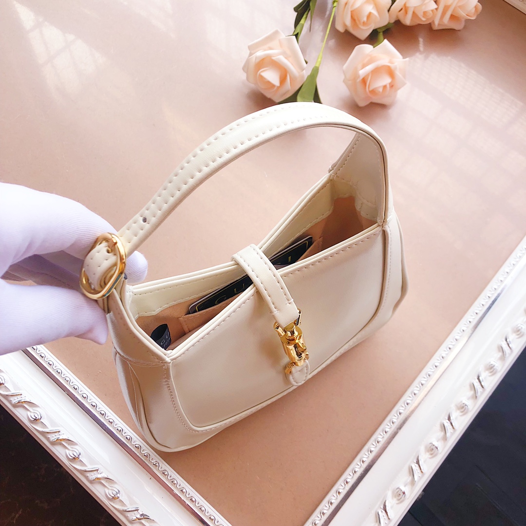 Replica Gucci Jackie 1961 Mini Shoulder Bag 637092 Black/White/Red1:1High-quality replica