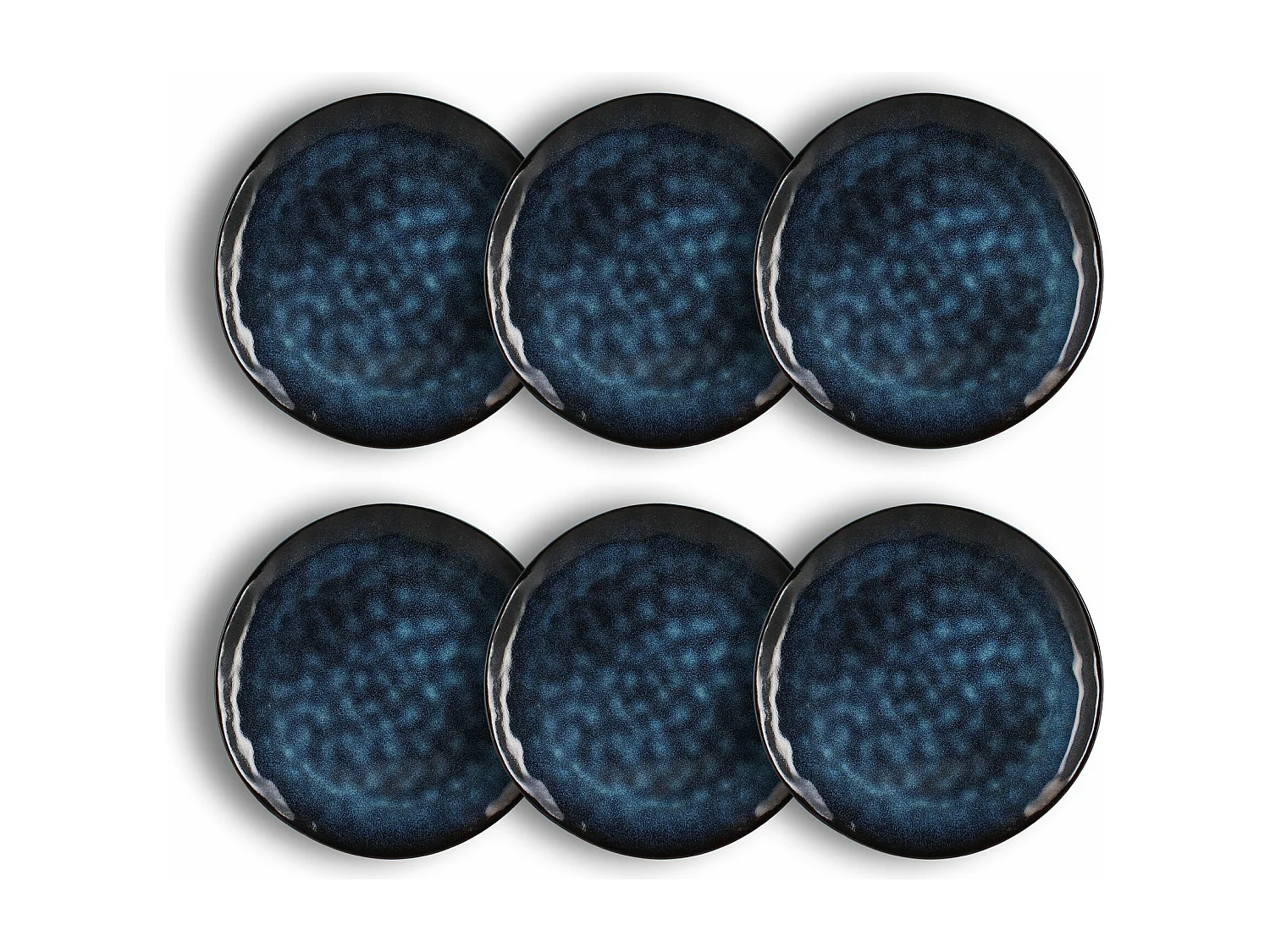 Ogo Living - Lot 6 Assiettes Plates Costa 28cm En Grès Bleu