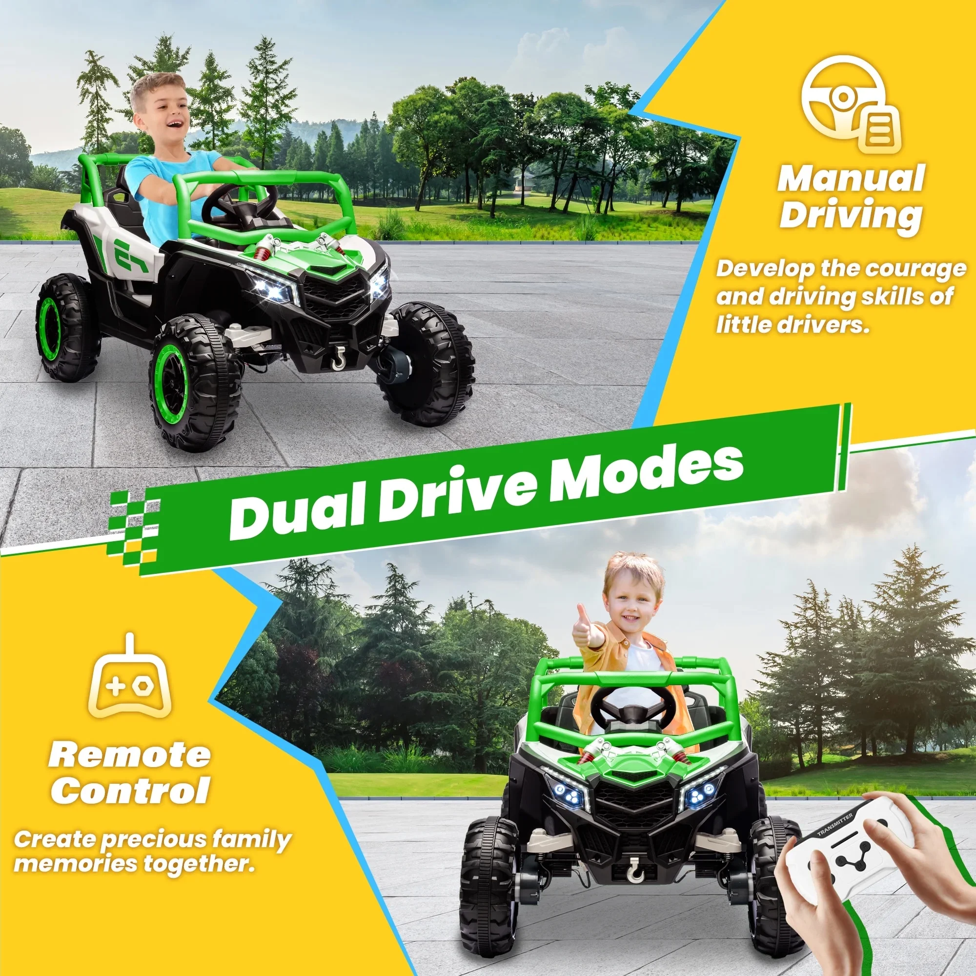 Joyracer 4WD 24 Volt Ride on Toys, 2 Seater Power Car wheels UTV with 800W Motors, Remote Control, Bluetooth Music, Spring Suspension, LED Light, Pink - Image 30
