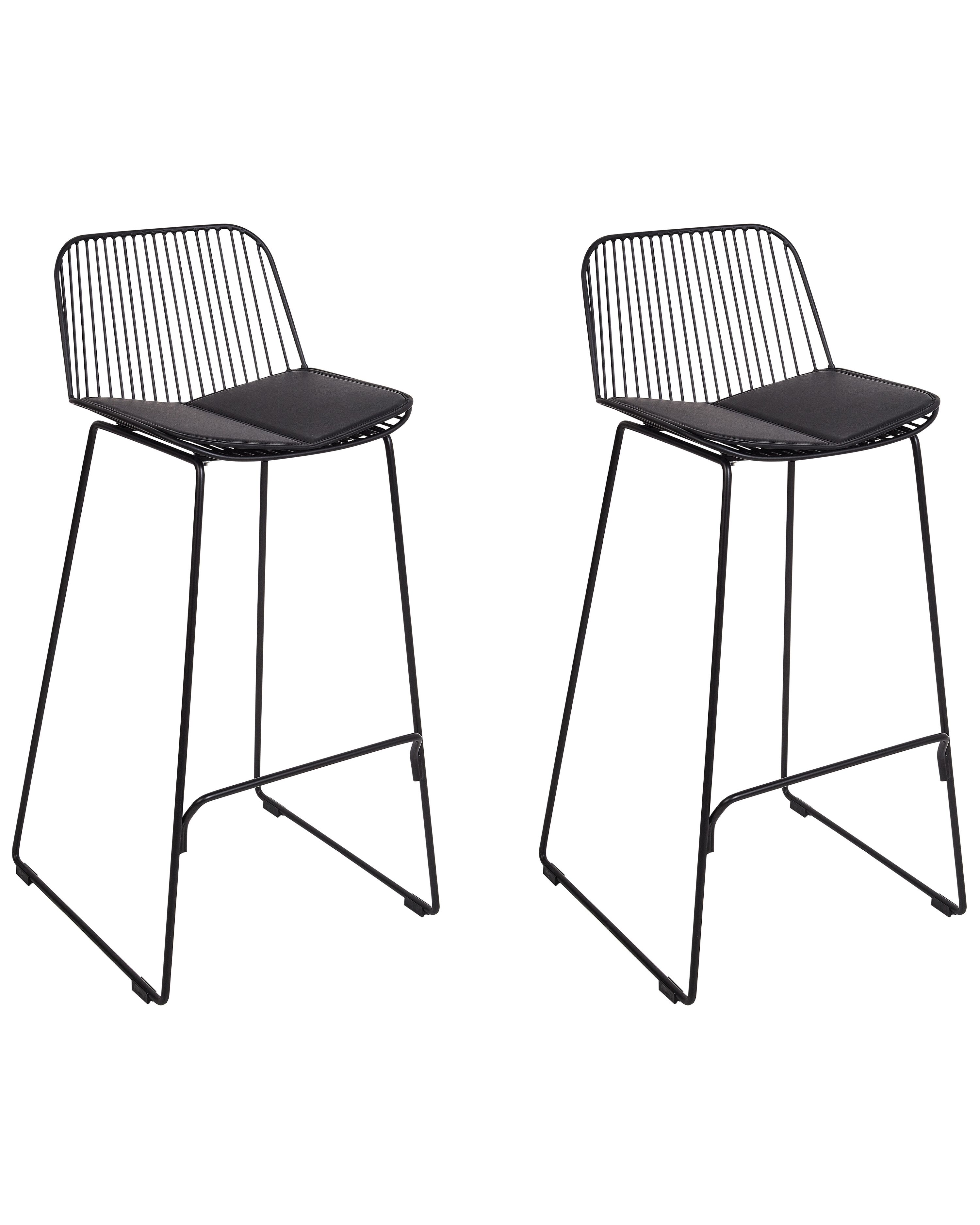 Set of 2 Bar Chairs PENSACOLA Metal Black