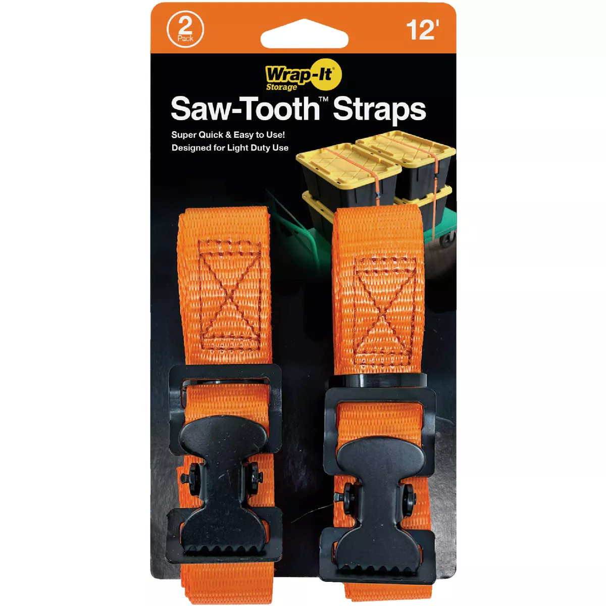 Wrap-It Storage Saw-Tooth 12 Ft. x 1 In. Lashing Strap (2-Pack)