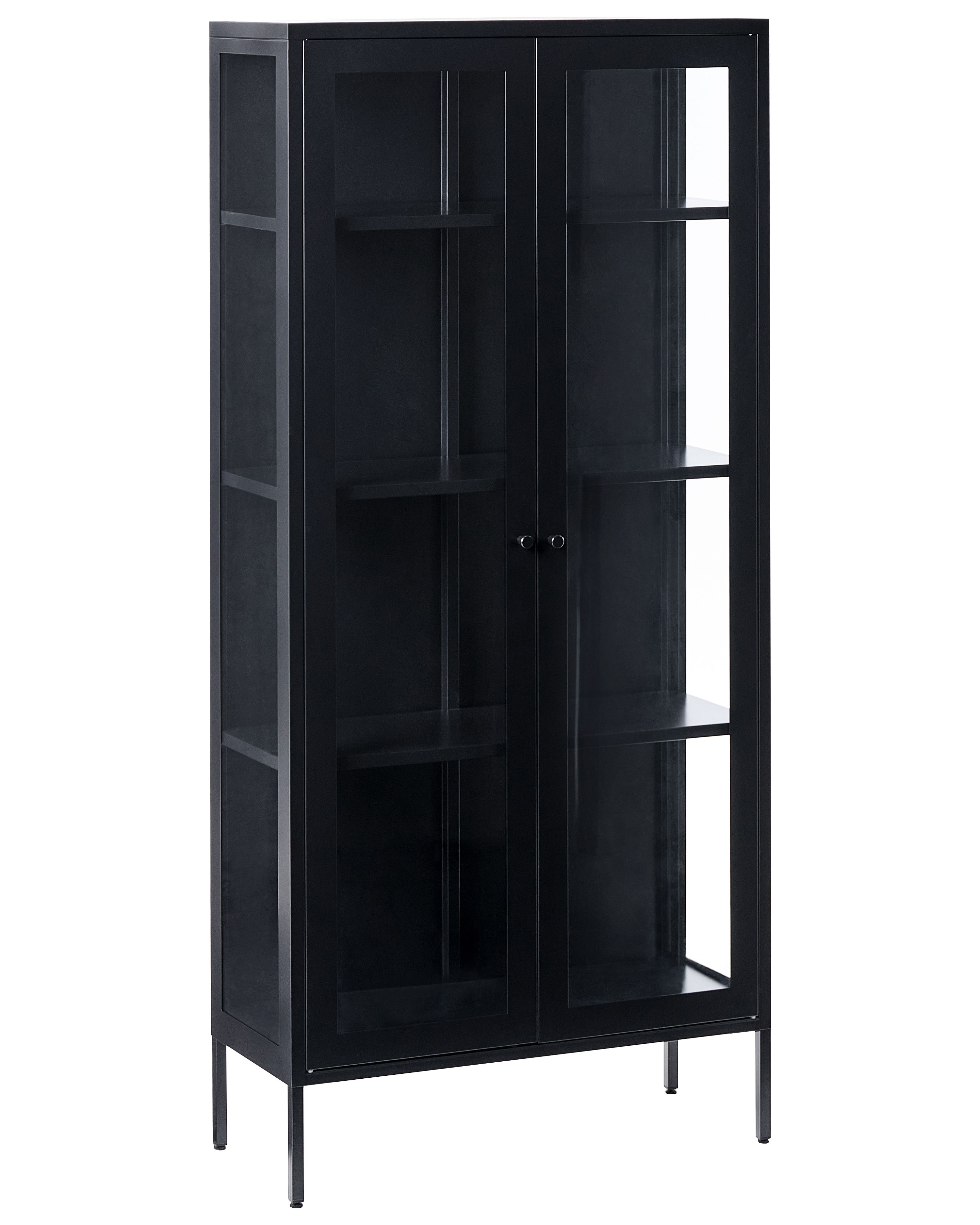 Glass Display Cabinet HARTY Metal 80 cm Black