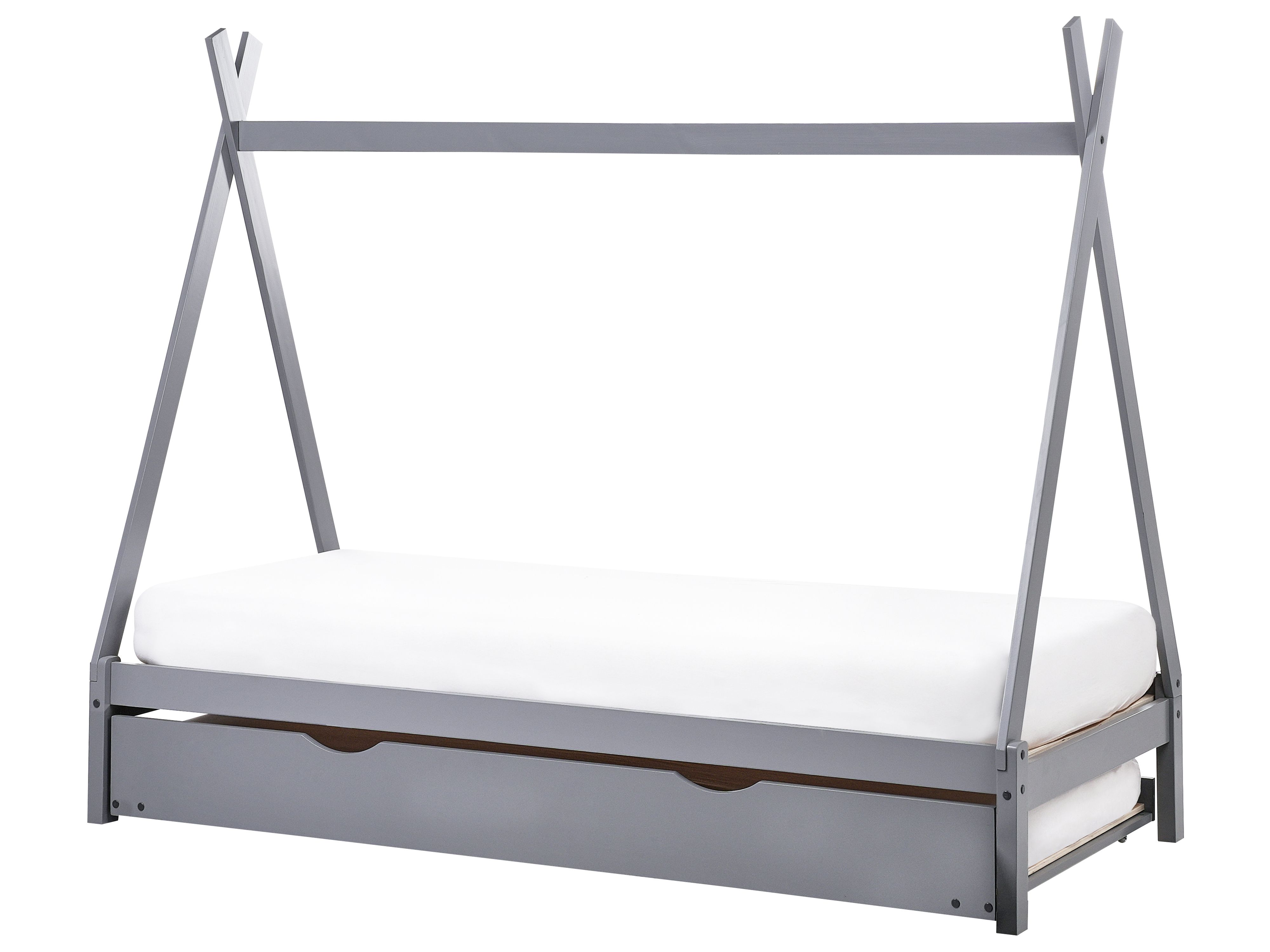 Kids Trundle Bed Pine Wood TALMONTIERS 90 x 200 cm (EU Single) Grey