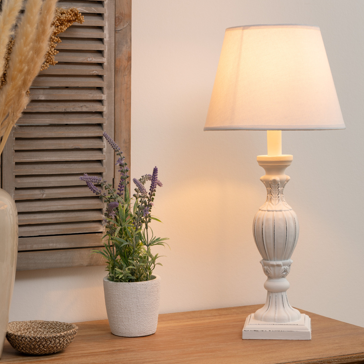 Lamp "Renzo" White, H.54.5 cm