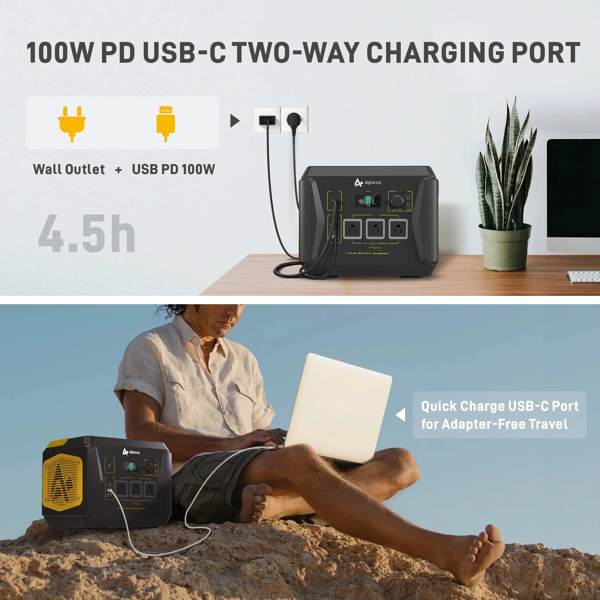 AlphaESS Portable Power Station 1036Wh, 1000W AC Output, 2000W Peak - AP1000 - Image 2 AlphaESS Portable Power Station 1036Wh, 1000W AC Output, 2000W Peak - AP1000 - Image 2