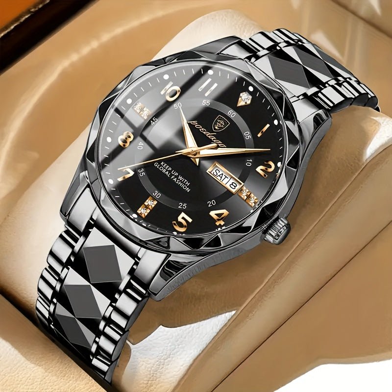 Stijlvol Multifunctioneel Herensporthorloge van Titanium met Waterdichtheid tot 50 Meter en Dubbel Display