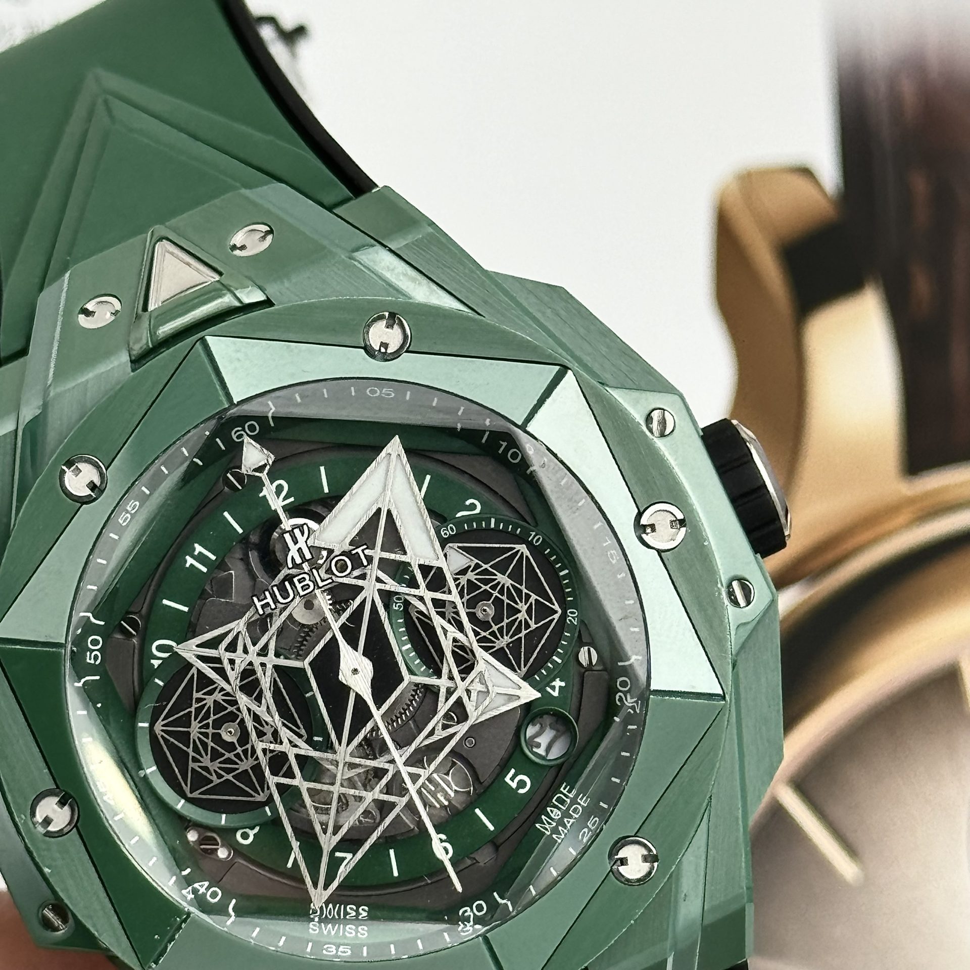 Hublot Best Replica Watch Big Bang Sang Bleu II Green Ceramic BBF 45mm - Top club