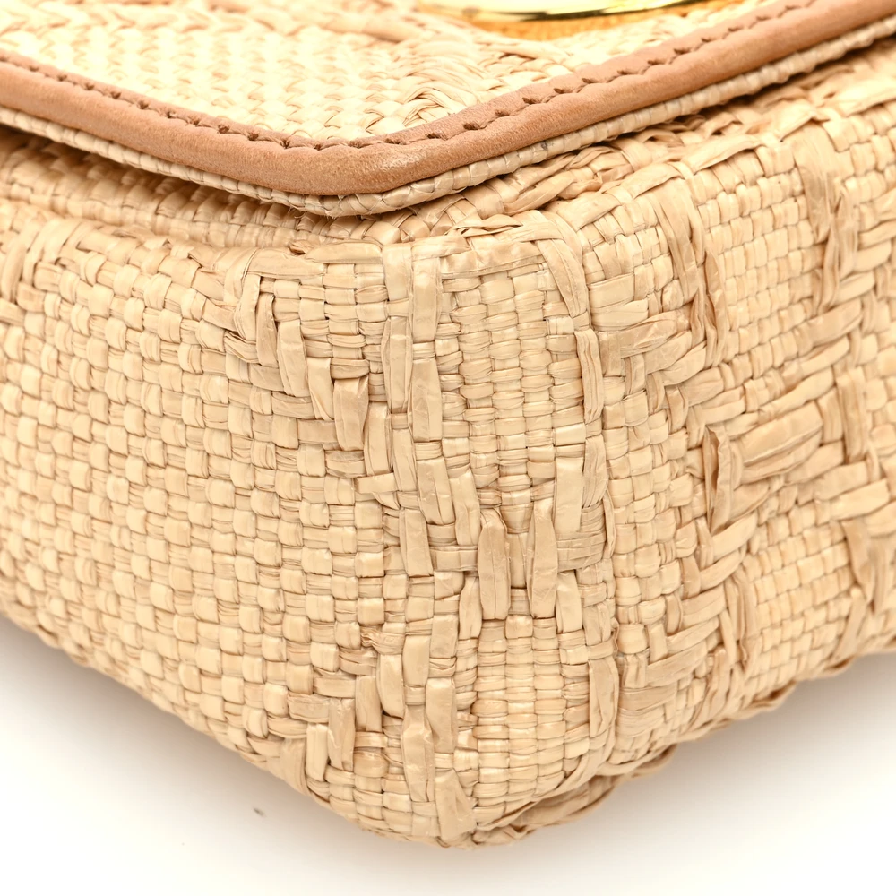 Dior Natural Raffia Macro Cannage Micro Caro Bag Gold Hardware Replica1:1High-quality replica
