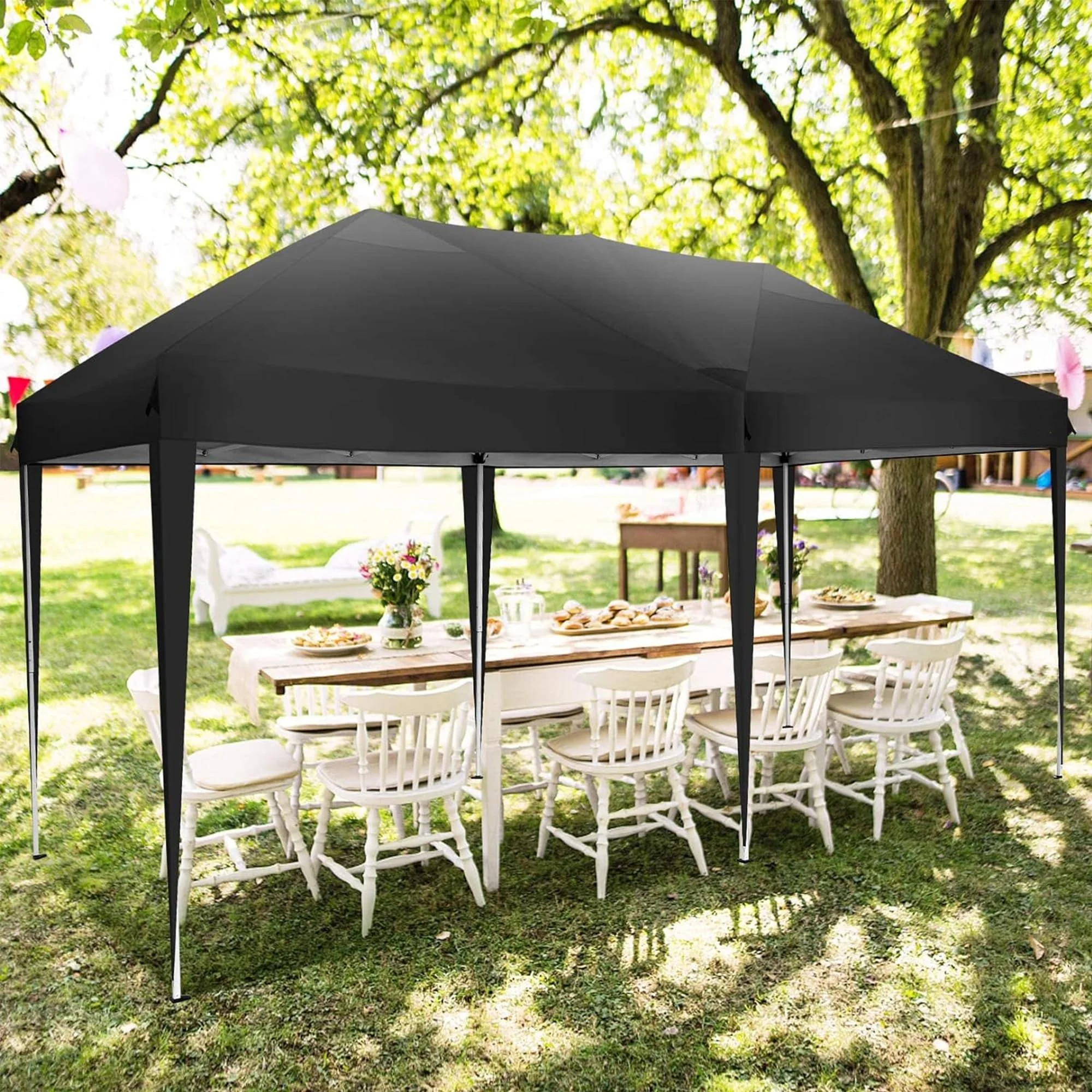 SANOPY 10'x10' EZ Pop Up Canopy Tent Outdoor Party Instant Shelter Portable Folding Beach Canopy with 4 Sandbag & Carrying Bag, Black - Image 46