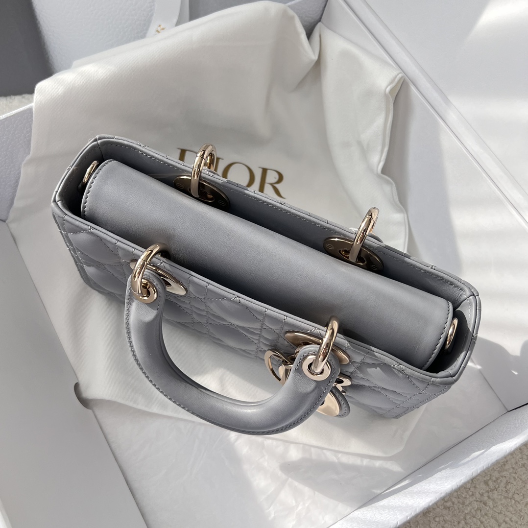 Dior Medium Lady D-Joy Bag Grey For Women 8,7in/22cm1:1High-quality replica