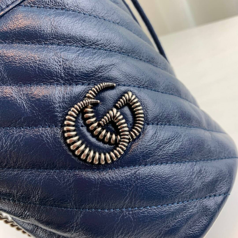 Replica Gucci Gg Marmont Mini Bucket Bag 573817 Blue1:1High-quality replica