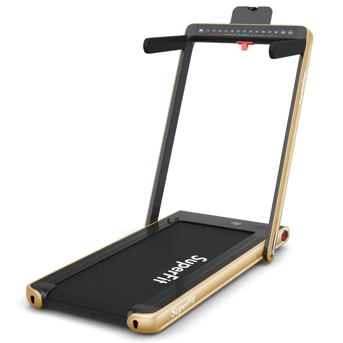 Gymax 2 in 1 Folding Treadmill 2.25HP Running Machine w/ Dual Display APP Control Black - Image 64
