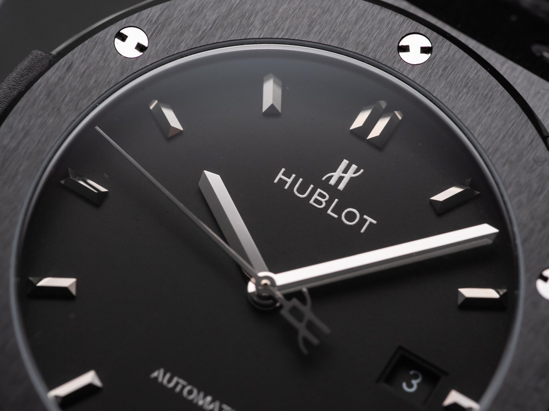 Hublot Classic Fusion Replica Watch Ceramic Carbon Dial Leather Strap GS Factory 42mm - Top club
