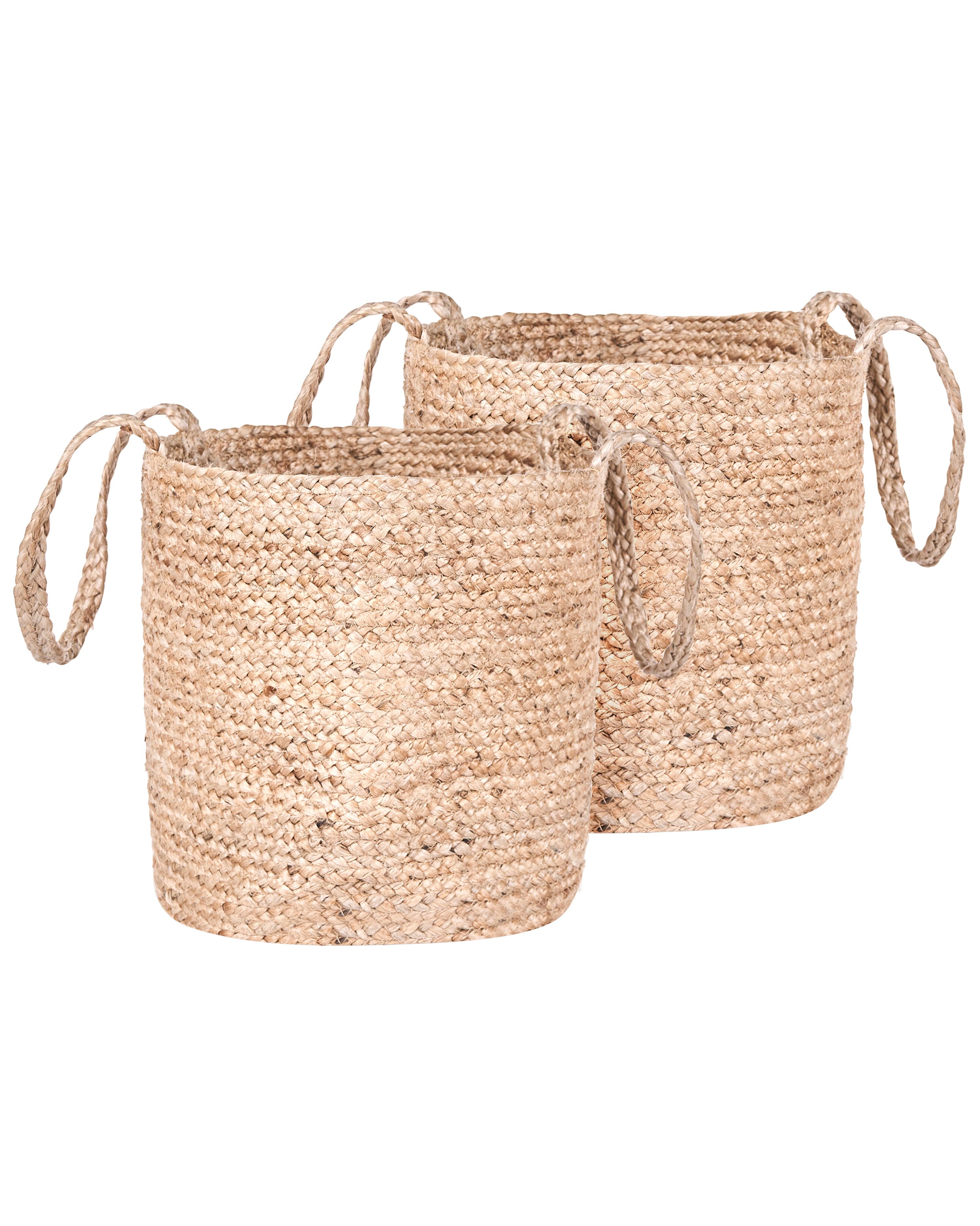 Set of 2 Baskets KAELLA Jute Sand Beige
