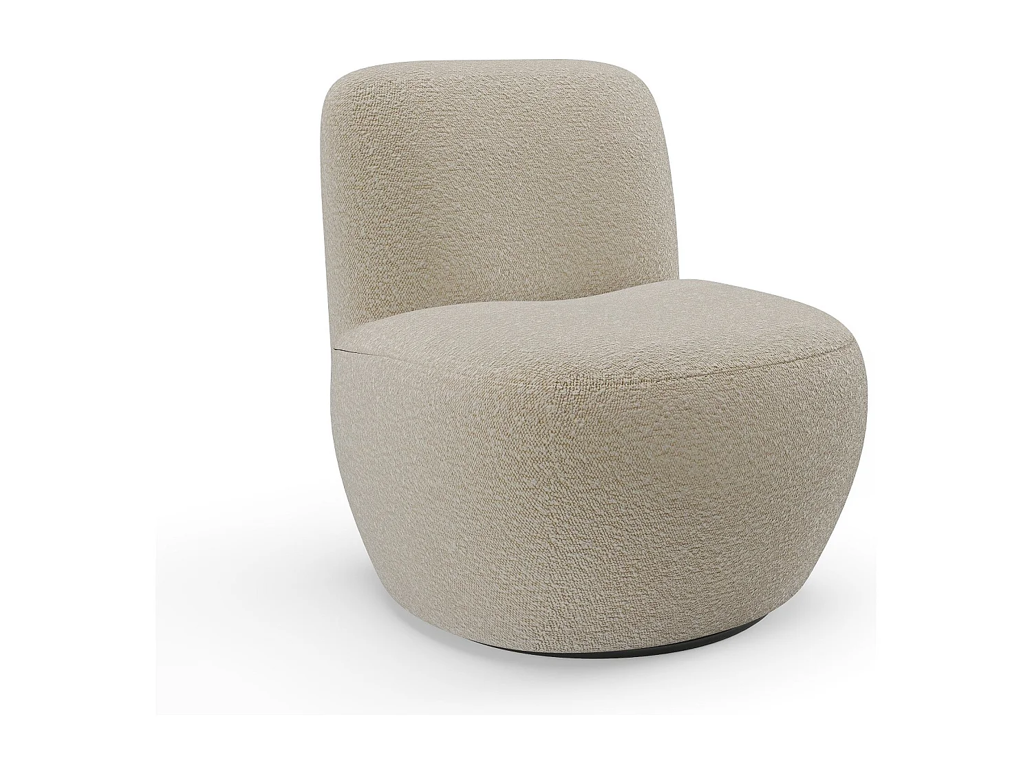 Fauteuil de salon pivotant JENA en tissu bouclette taupe 64x68cm