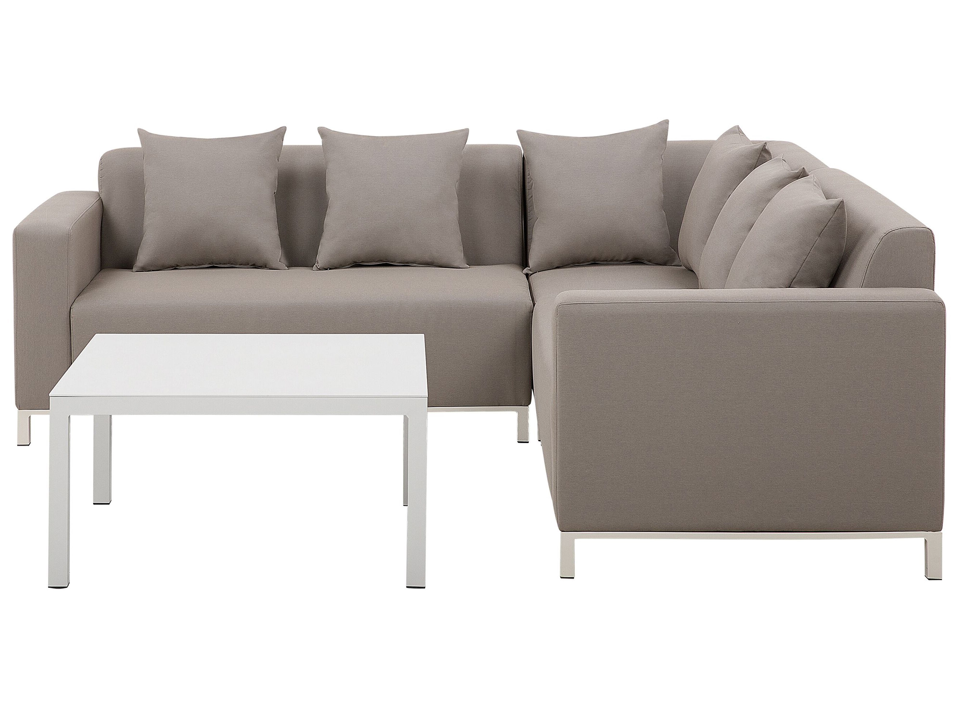 Garden Corner Sofa with Table 5 Seater BELIZE Left Hand Modular Beige