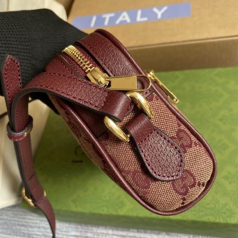 Replica Gucci Ophidia Mini Bag With Web 517350 Burgundy1:1High-quality replica