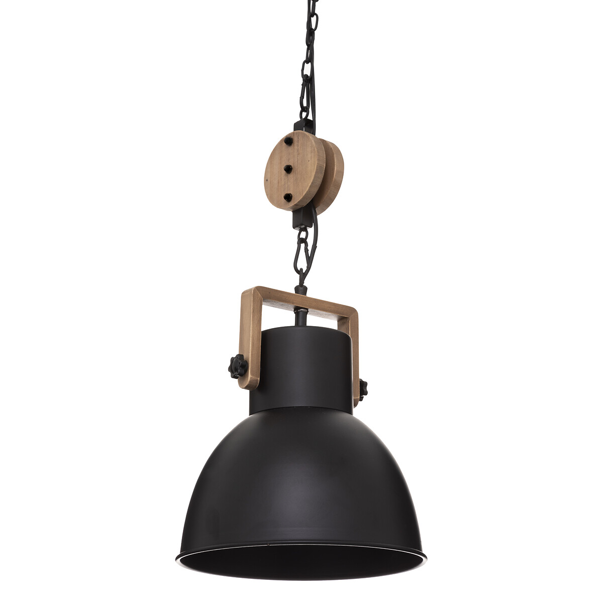Suspension lamp "Silas" Black metal, D.23 cm