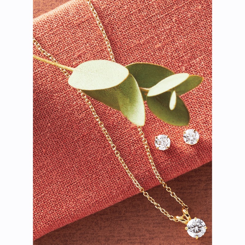 Sterling Lab-Created Diamond Round Solitaire Pendant - .50 CTTW - MIDNIGHT VELVET CATALOG
