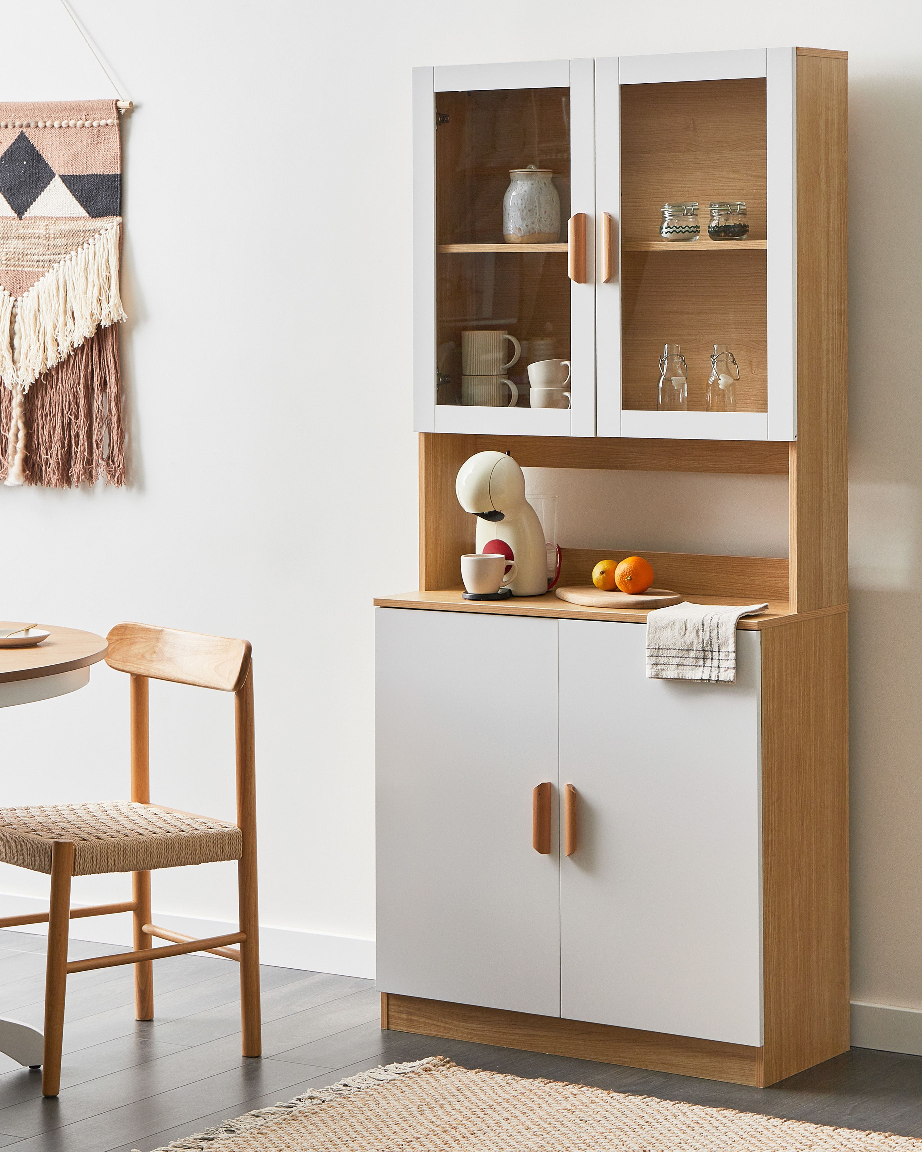 Glass Display Cabinet CYGNET 80 cm White