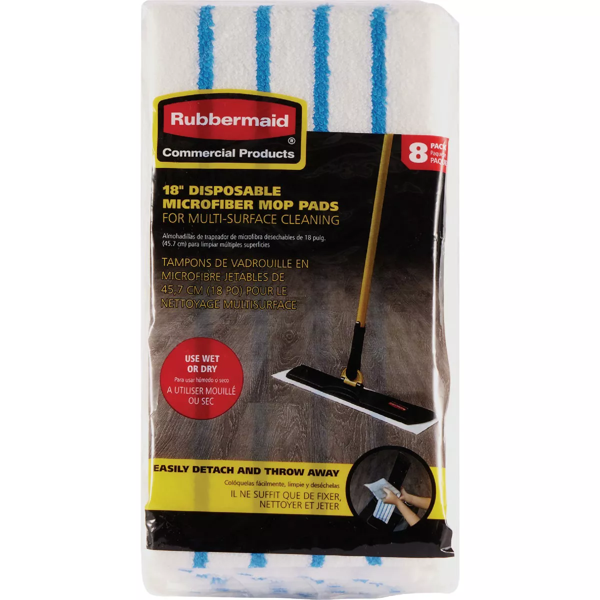 Rubbermaid Commercial 18 In. Disposable Mop Pad Refills (8-Pack)