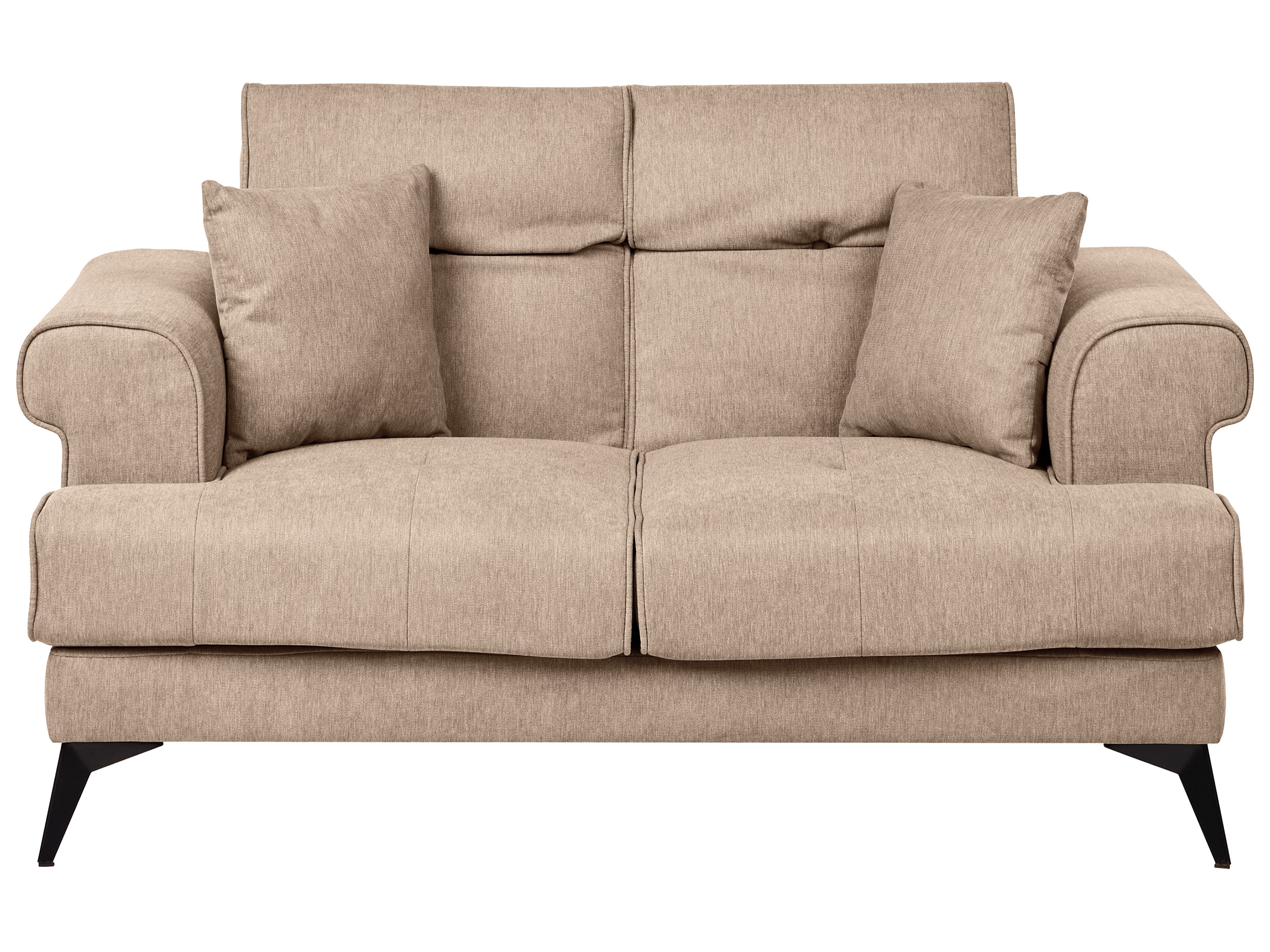 Sofa 2 Seater SKIVE Fabric Light Brown