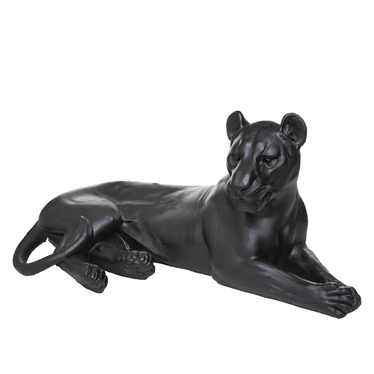 Statue leopard reclining Black, H.38 cm