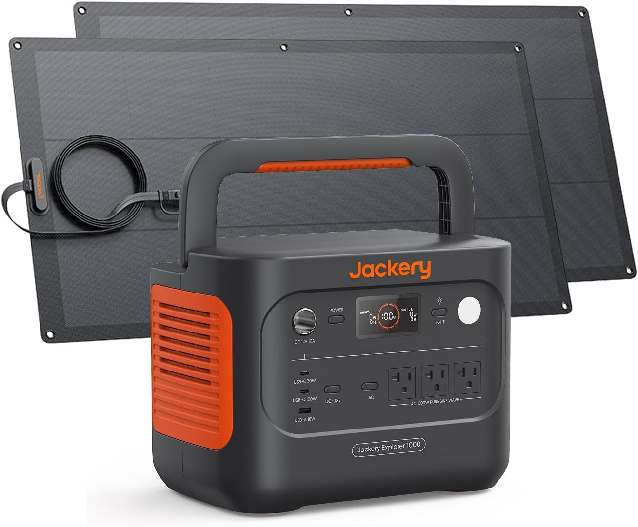 Jackery Solar Generator 1000 v2 with 200W Solar Panel,1070Wh Portable Power Station LiFePO4 Battery,1500W AC/100W USB-C Output, 1Hr Fast Charge for Outdoor,Off-Grid Living,RV,Emergency - Wholesale & Influencer