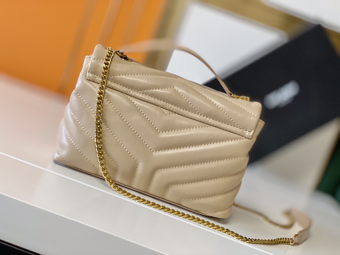 Replica Ysl Loulou Small Bag In Matelasse Y Leather- Black/Beige/Red1:1High-quality replica