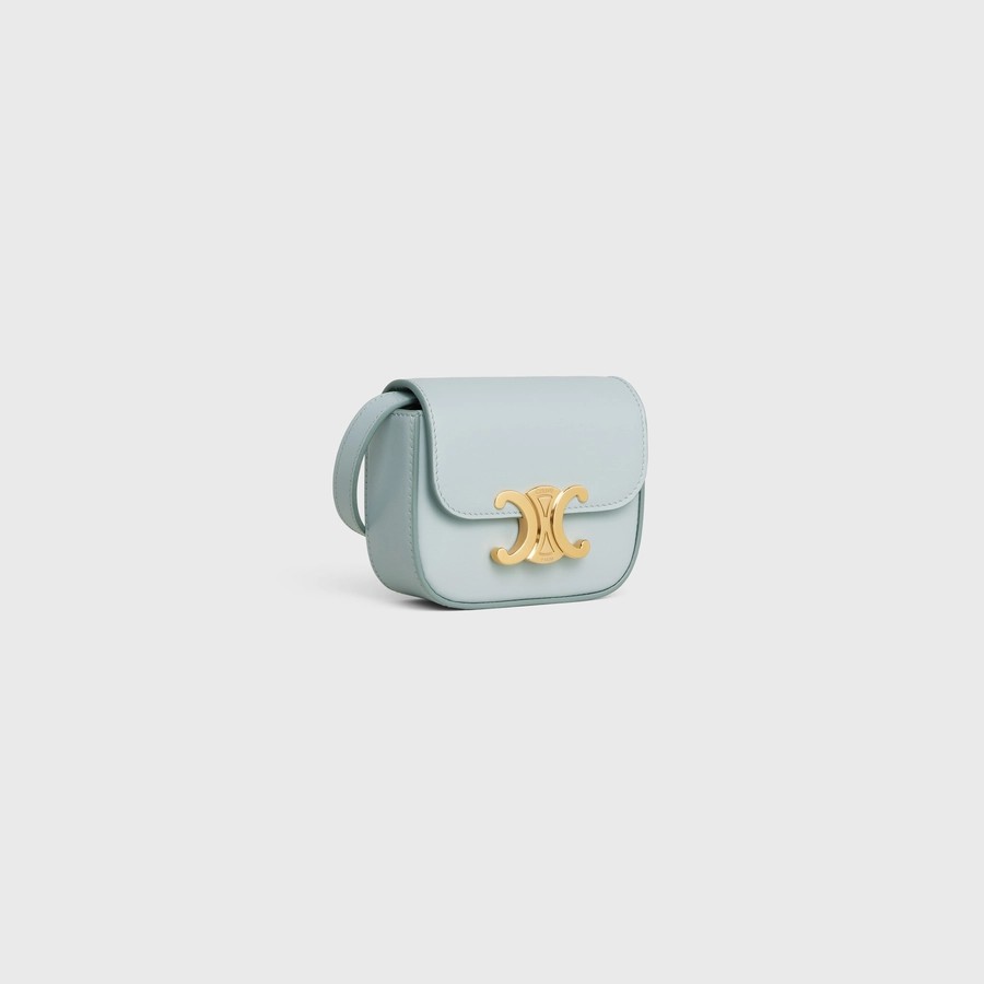 CELINE MINI TRIOMPHE IN SHINY CALFSKIN Blue