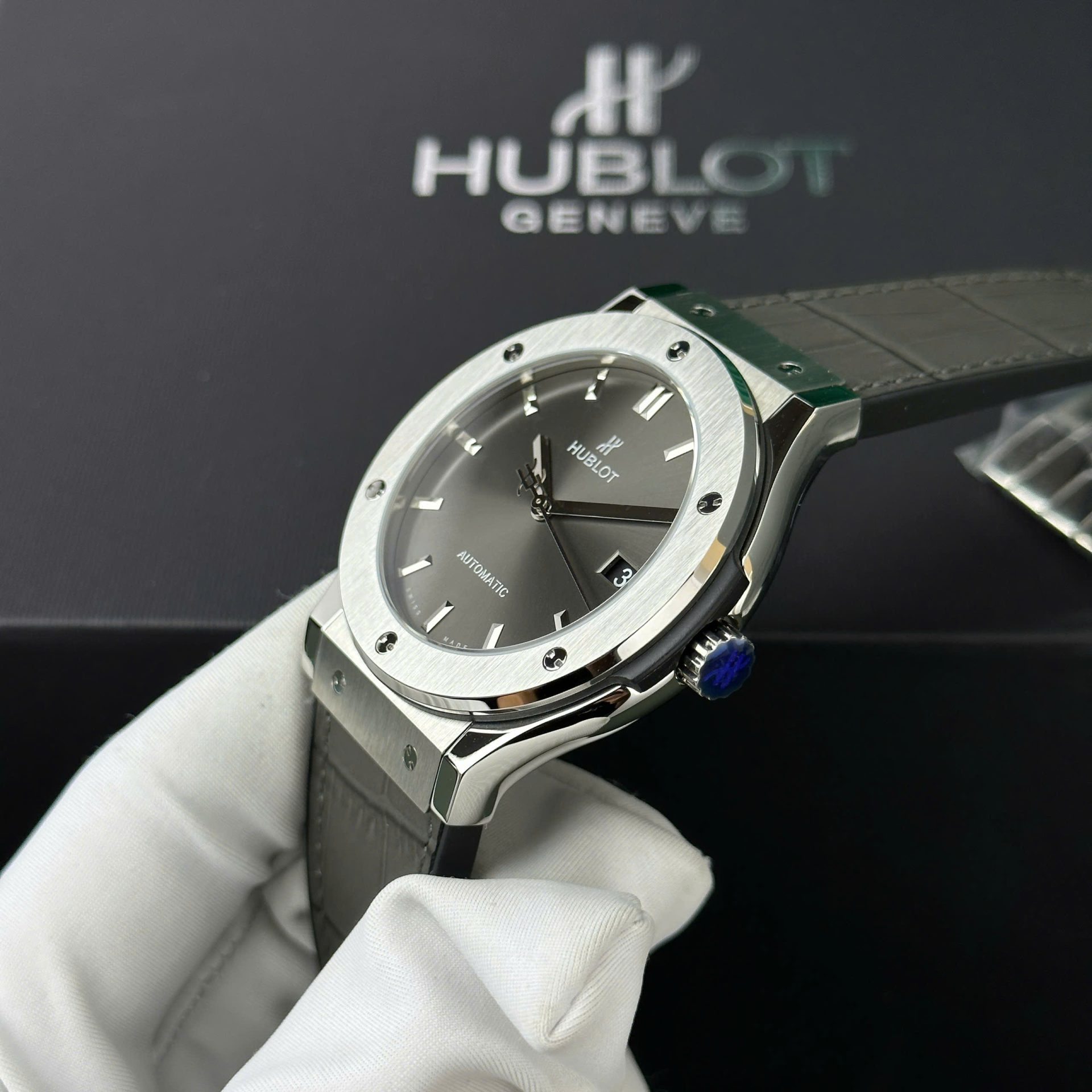Hublot Classic Fusion Titanium Replica Watch Best Quality Gray Dial WWF Factory 45mm - Top club