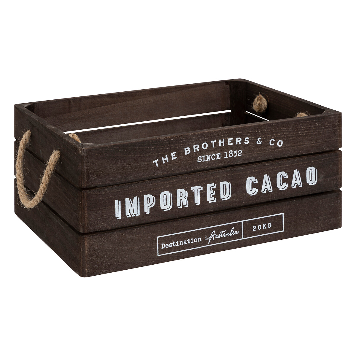 Set of 3 "Denys" wood crates Black, L.23/29/35 cm