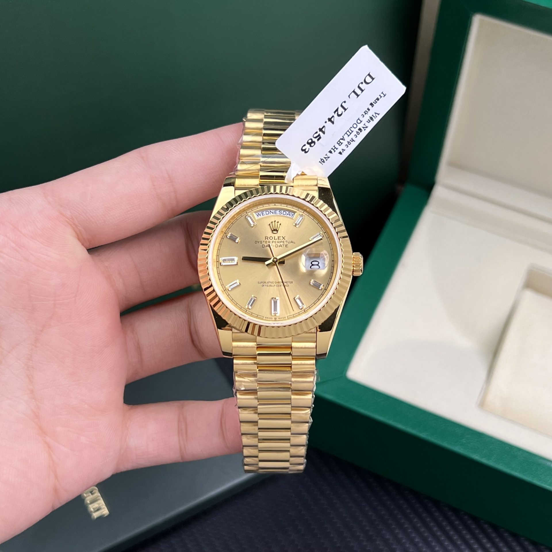 Rolex Replica Watch Day-Date Gold Wrapped Weight 177gram Champagne Dial GM Factory 40mm - Top club
