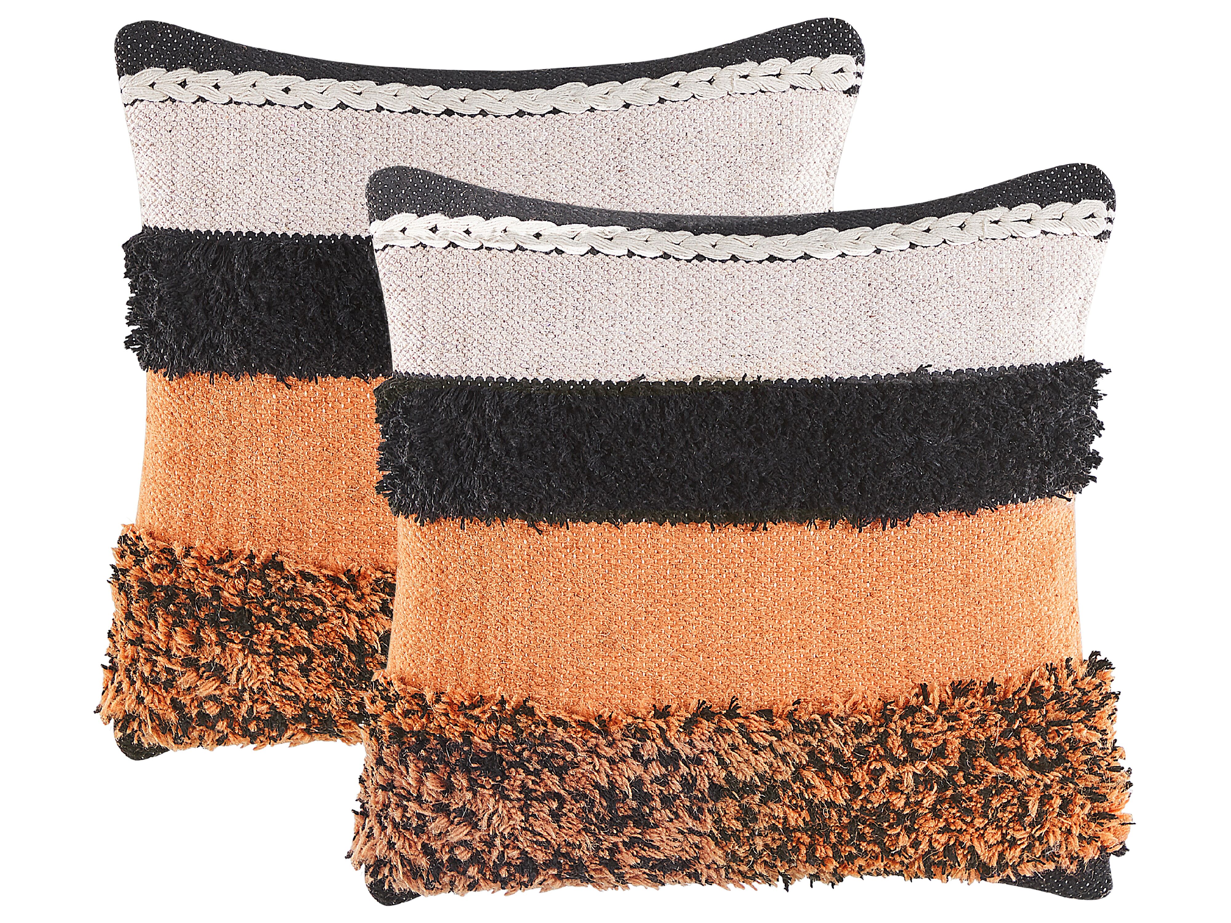 Set of 2 Decorative Cushions MIHALGAZI Cotton 45 x 45 cm Multicolour Striped