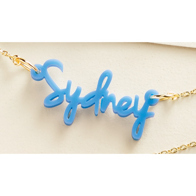 Personalized Name Acrylic Color Necklace - MIDNIGHT VELVET CATALOG