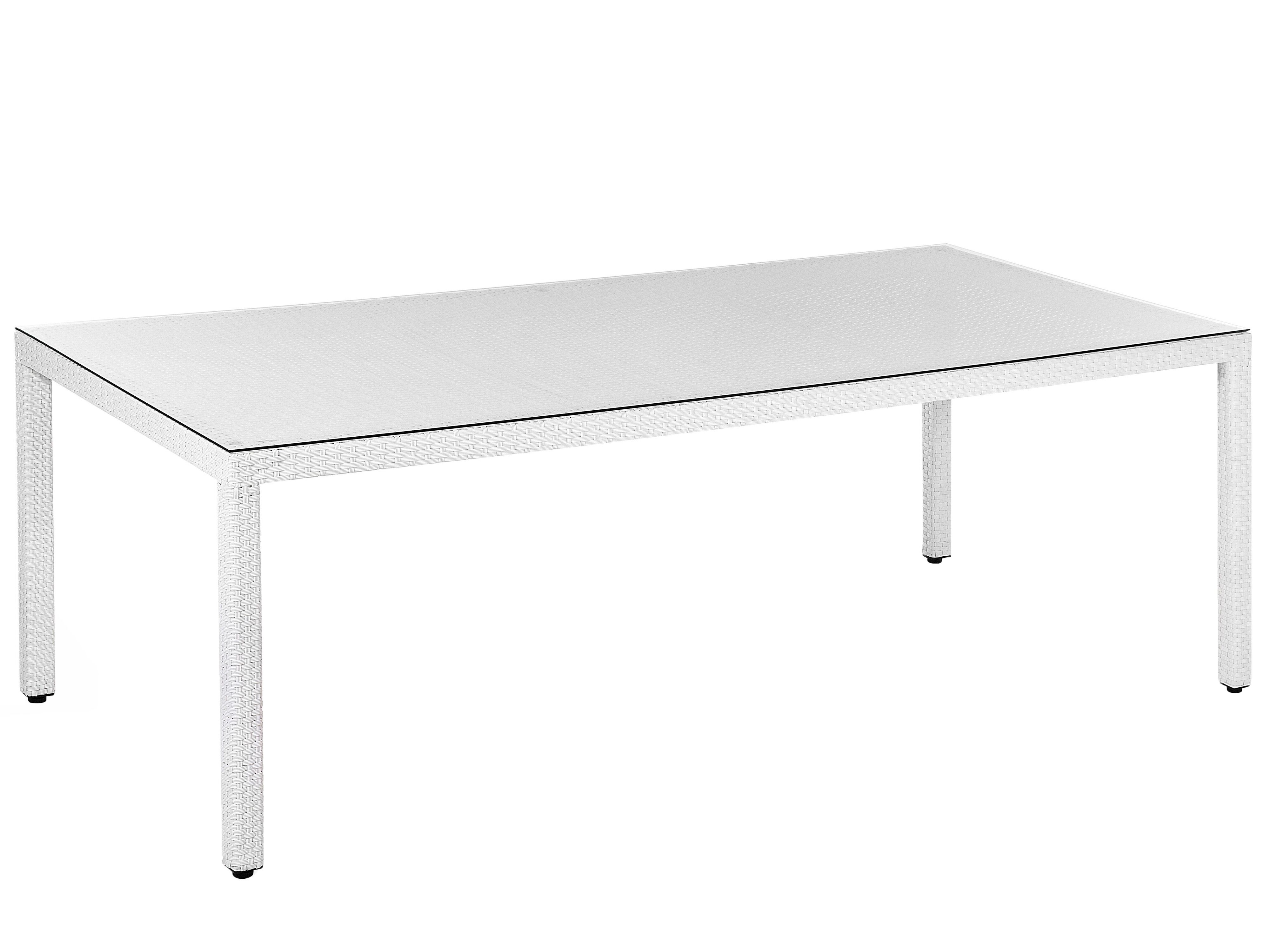 Garden Dining Table ITALY 220 cm 100 cm Glass White