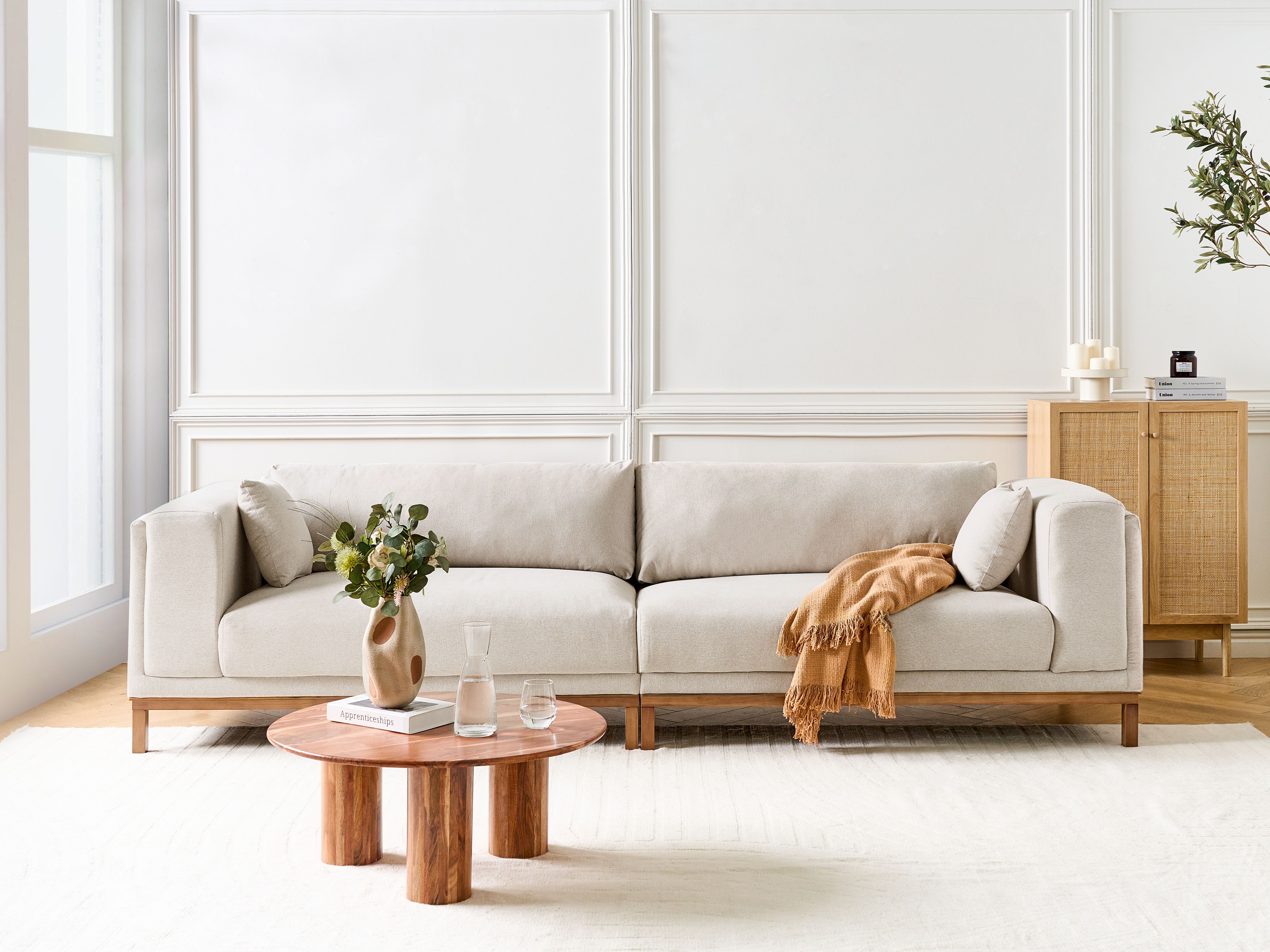 Sofa 4 Seater VENG Fabric Light Beige