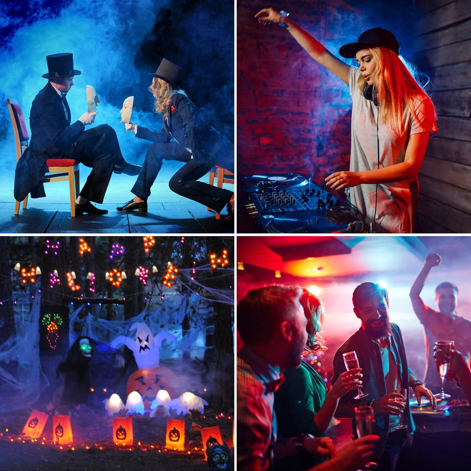 Halloween Fog Machine 500W RGB LED Smoke Machine Stage Lighting Effect with Remote Control for Halloween Wedding DJ Show Concert Bar Party - Image 3 Halloween Fog Machine 500W RGB LED Smoke Machine Stage Lighting Effect with Remote Control for Halloween Wedding DJ Show Concert Bar Party - Image 3