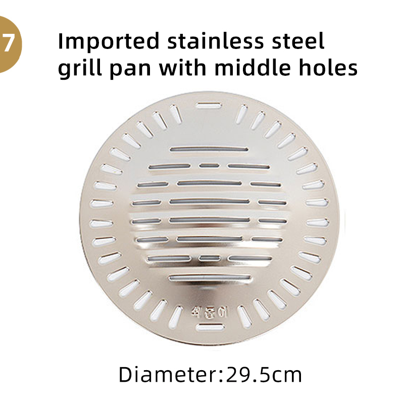 Wholesale Korean Commercial Restaurant Barbecue Accessories Grill Plate Stainless Steel Pan