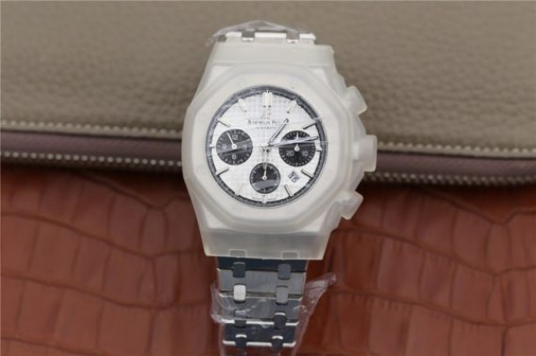 Replica Audemars Piguet Royal Oak Chronograph SS JHF White/Black Dial SS Bracelet A7750 - Top club