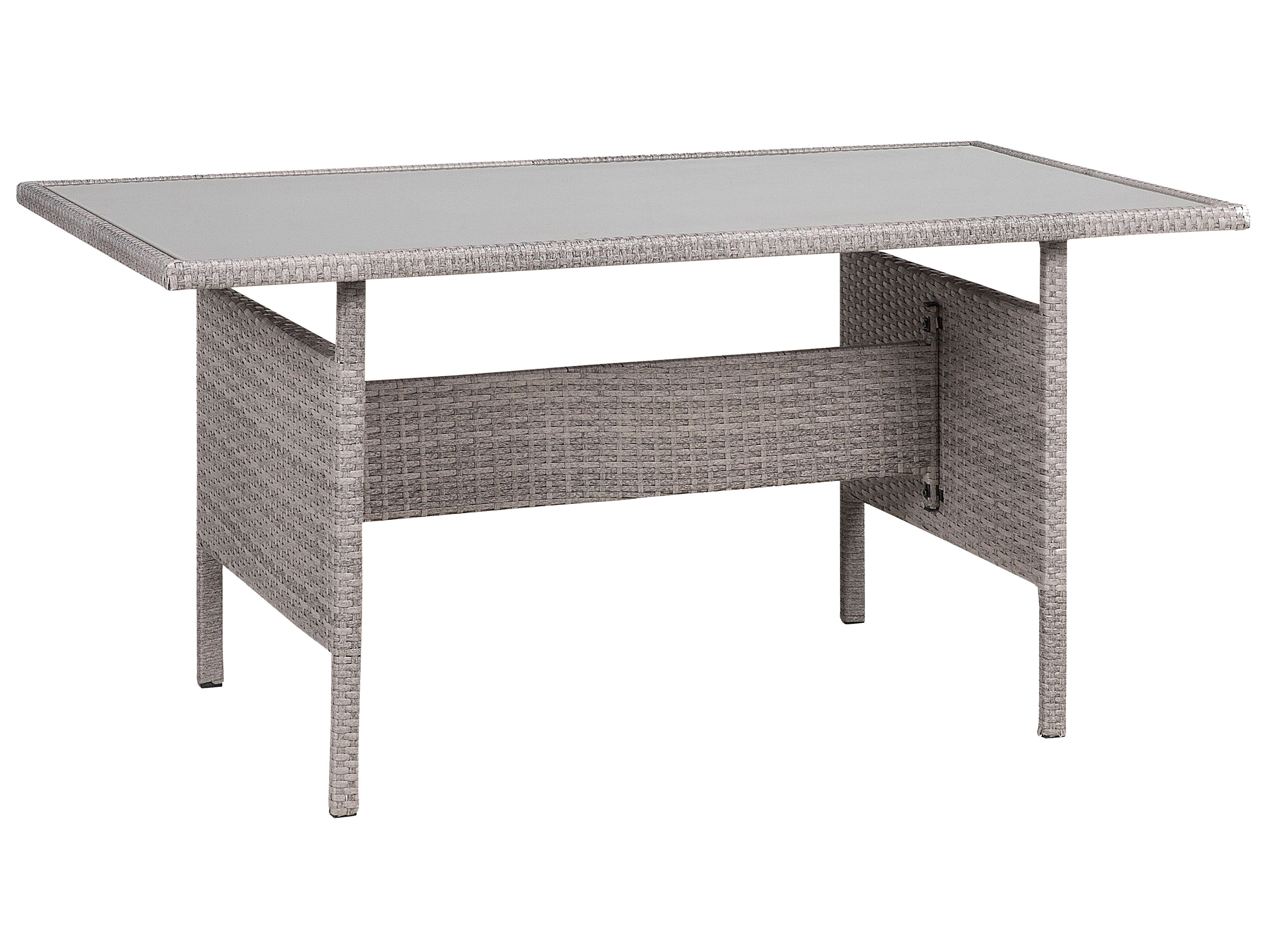 Garden Dining Table VITERBO 145 cm 80 cm Glass Light Grey