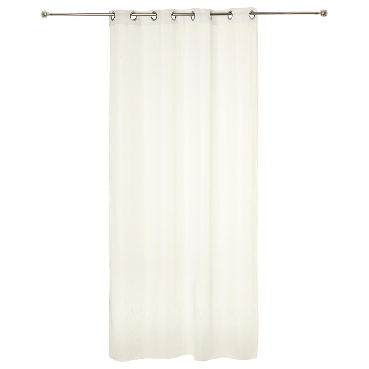 Sheer curtain striped Ivory white, 140x240 cm