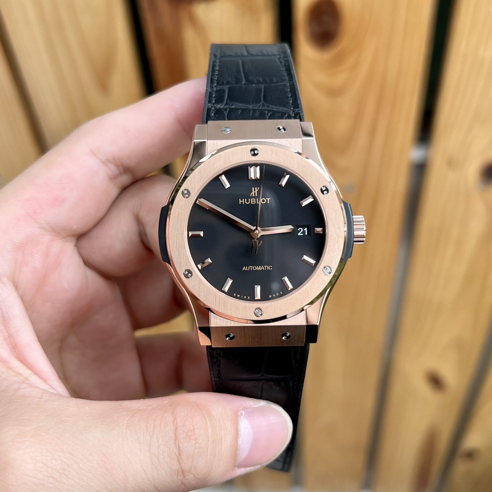 Hublot Replica 1:1 Watch Classic Fusion Titanium King Gold Black JJF 2023 42mm - Elite Watch Atelier