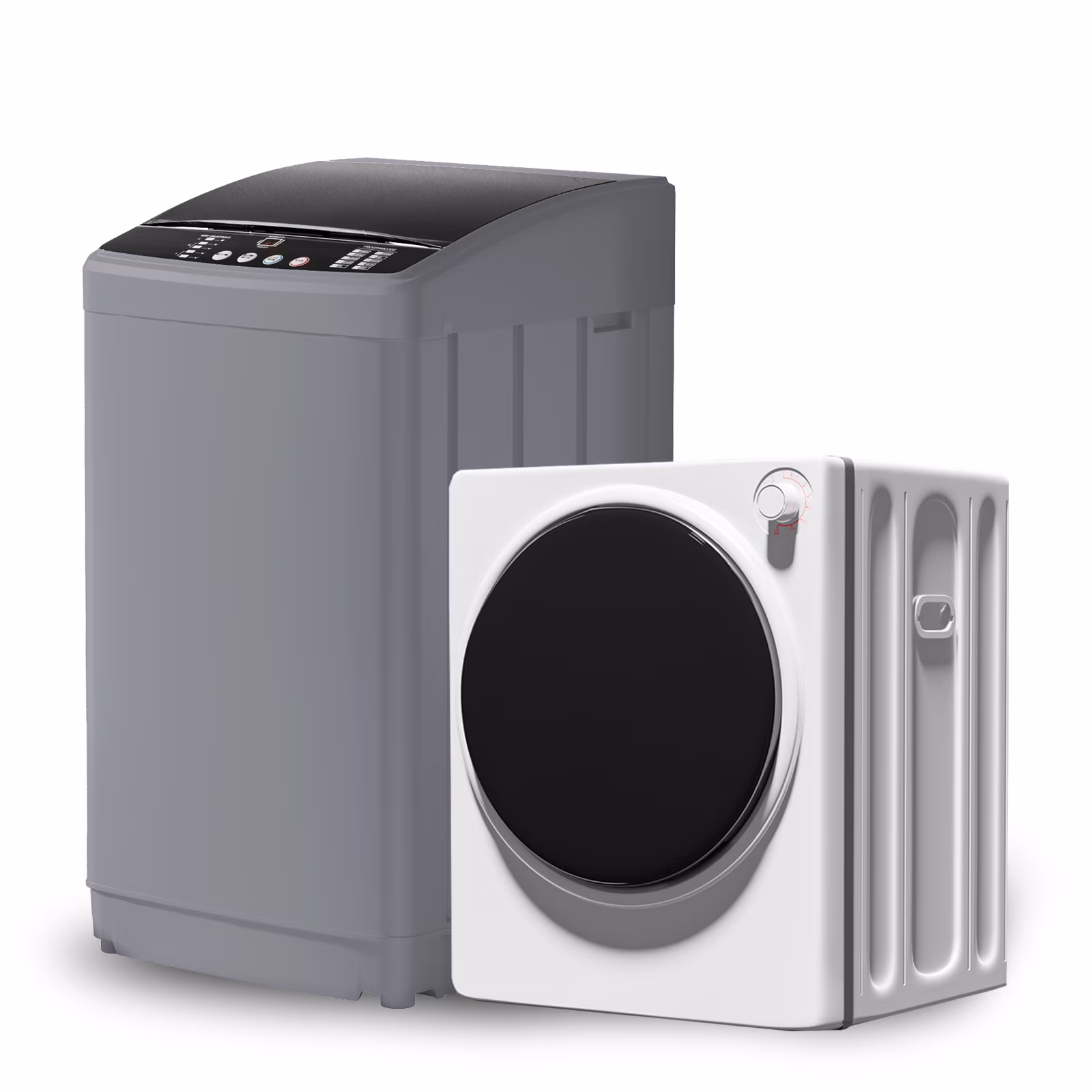TABU Washer and Dryer Set, 17.6LBS Full Automatic Washing Machine & 8.8LBS Portable Dryer (Gray&White) - Image 9