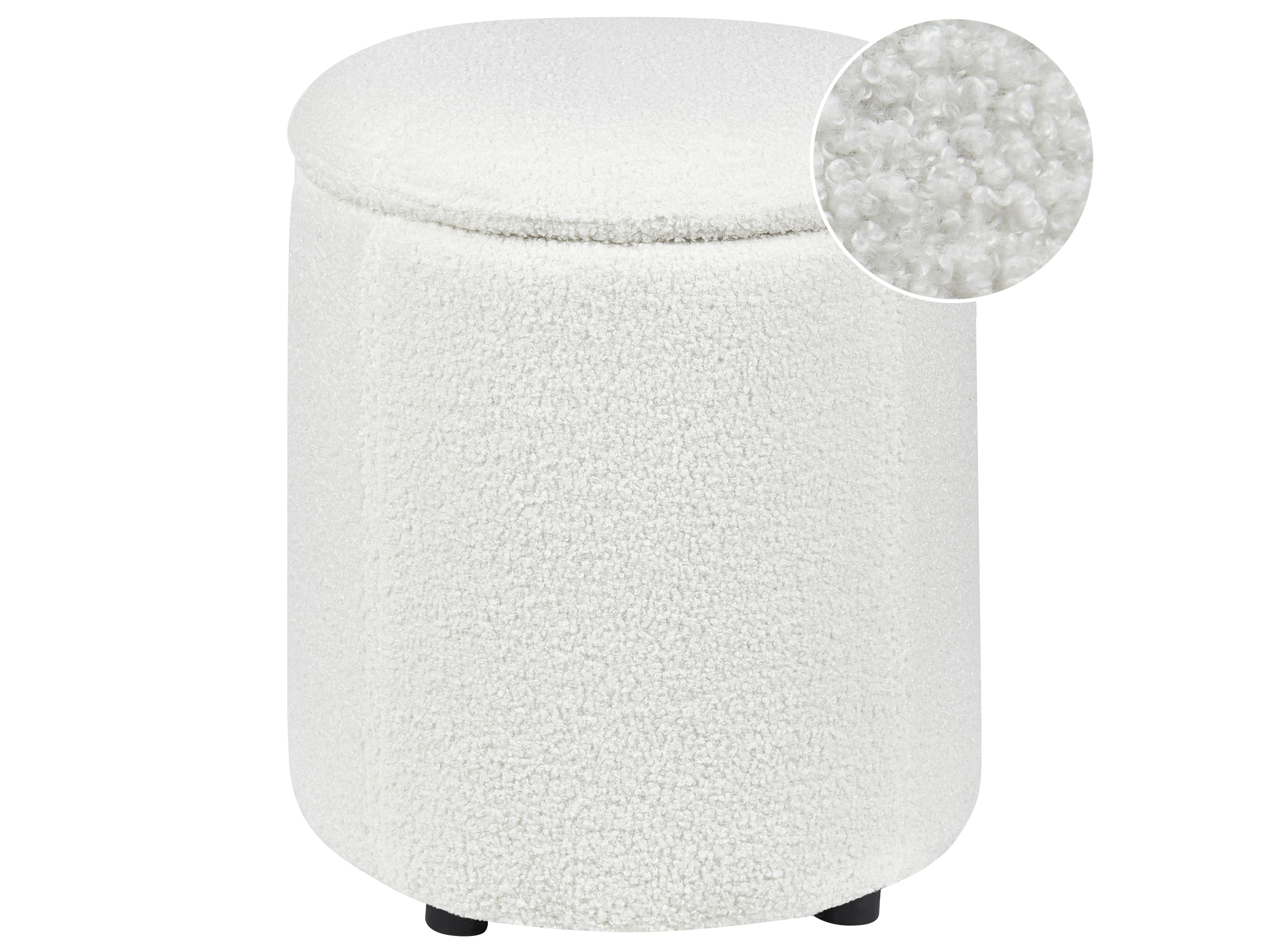 Storage Pouffe MARYLAND Boucle Off-White
