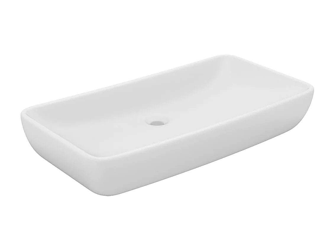 Lavabo salle de bain-Lavabo de luxe rectangulaire Blanc mat 71x38 cm Céramique