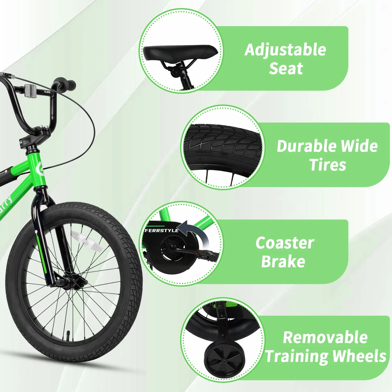 Glerc 14 Inch Little Kids Bike BMX Style Bicycle with Training Wheels Coaster Brake for 3 4 5 Years Old Boys Girls, Blue - Image 41